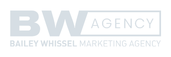 Logo for Bailey Whissel Marketing Agency, crafted by Conte Studios, featuring "BW Agency" in large text and the full name in smaller text below. Conte Studios