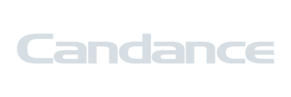 The image displays the word "Candace" in light grey, bold, sans-serif font on a dark background, reflecting the sleek and modern aesthetic of a leading Brand Design Agency Toronto. Conte Studios