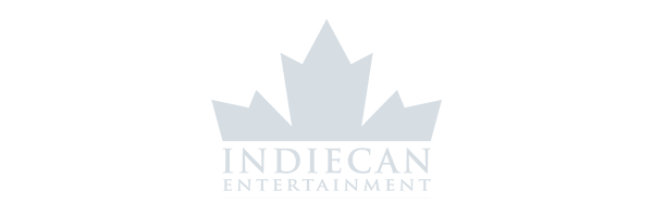 The logo, crafted by a Toronto design agency, features a stylized maple leaf gracefully positioned above the text "Indiecan Entertainment" on a pristine white background. Conte Studios