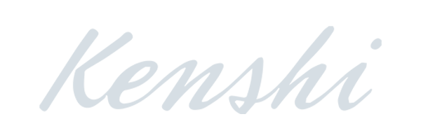 Stylized text displaying the word "Kenshi" in cursive font on a light background, capturing the elegant touch reminiscent of a top Toronto Design Agency. Conte Studios