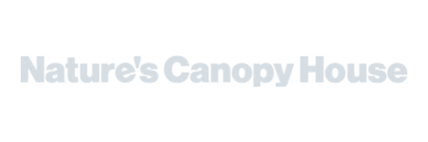 Text reading "Nature's Canopy House" in a light gray font on a transparent background, crafted by Conte Studios. Conte Studios