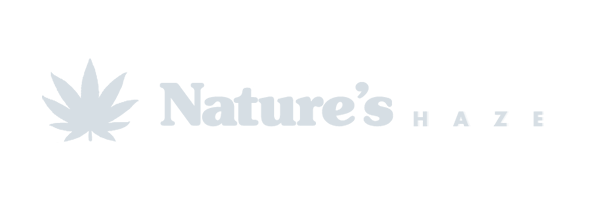 Logo with a leaf design followed by the words "Nature's Haze" in stylized font, crafted by Conte Studios, a leading Toronto Design Agency. Conte Studios