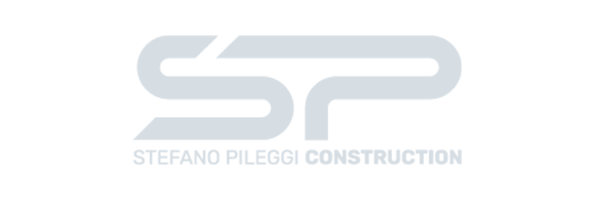 Logo for Stefano Pileggi Construction with stylized "SP" initials, crafted by a leading brand design agency in Toronto. Conte Studios