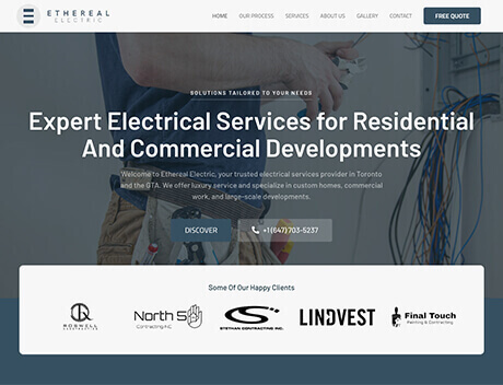 Welcome to Ethereal Electric, your premier choice for expert electrical services in residential and commercial developments. Proudly collaborating with top industry partners, including a leading Web Design Agency Toronto. Contact us today and explore our client success stories. Conte Studios
