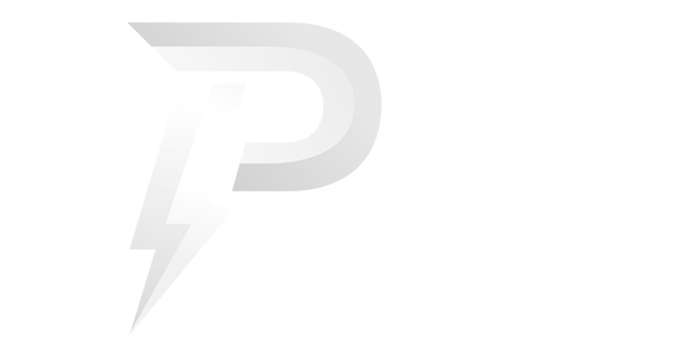 The logo of Conte Studios, featuring a stylized letter "P" with a lightning bolt design and a gradient from white to gray, captures the innovative spirit of this leading content creation agency in Toronto. Conte Studios