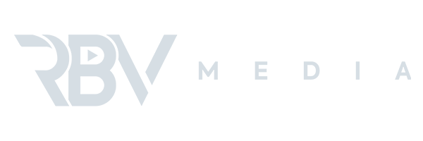 Logo with the letters "RBV" in large gray font followed by the word "MEDIA" in smaller gray letters on a white background, reflecting our identity as a leading Web Design Agency Toronto. Conte Studios